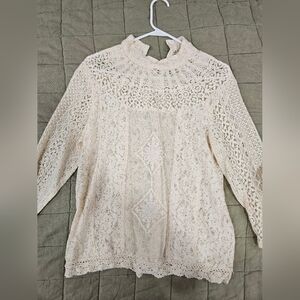 April Cornell Cream Lace Blouse